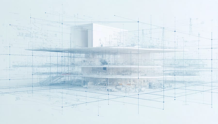 Interactive 3D model demonstrating Building Information Modeling with energy monitoring overlays