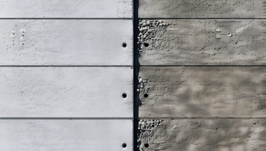 Comparative image of conventional concrete versus carbon-capturing concrete samples