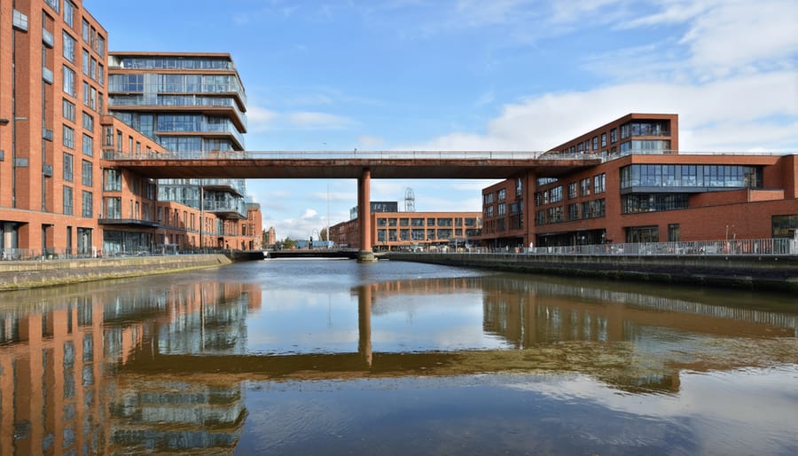 Before and after aerial photos of Manchester's community-led urban development project