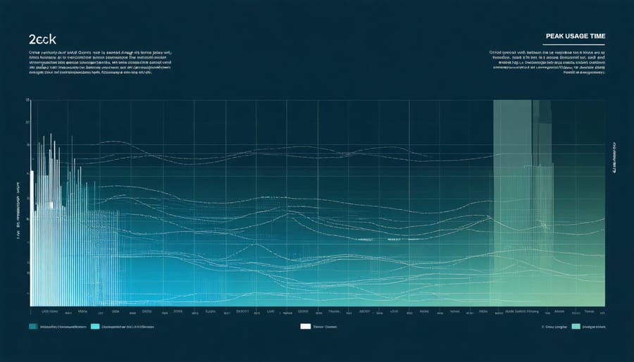 Graph showing daily energy consumption peaks and valleys in a commercial building