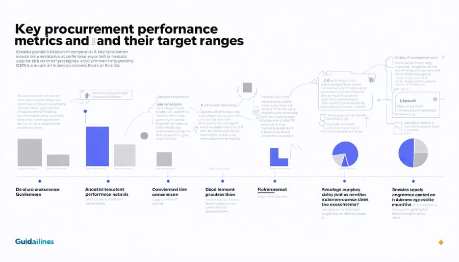 Visual chart of procurement KPIs including cost savings, vendor performance, and compliance metrics