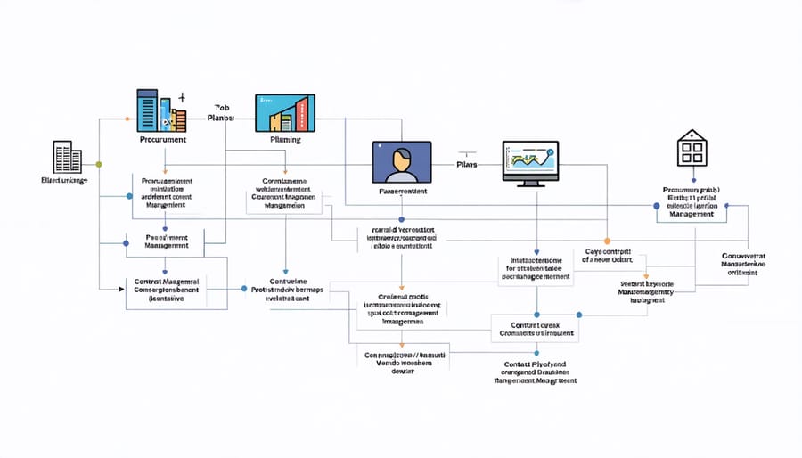 Visual representation of core procurement management elements and their relationships