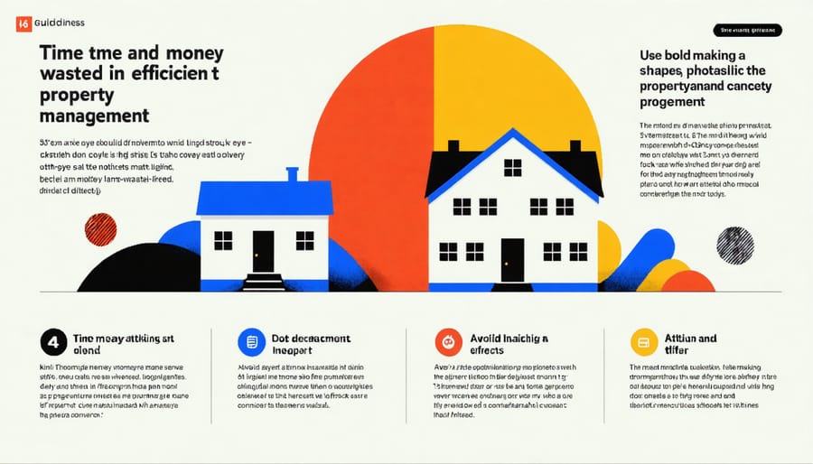 Visual representation of cost and time losses in traditional property management