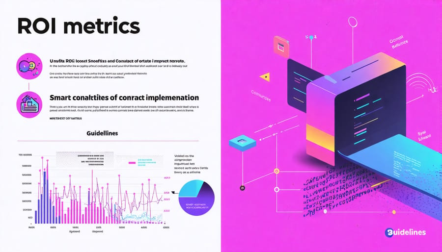 Visual representation of smart contract ROI and success metrics