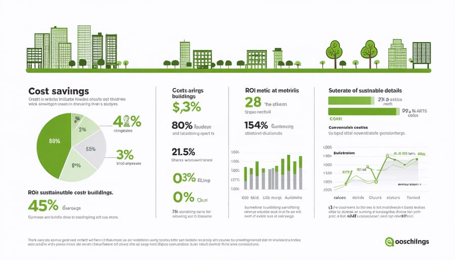 Visual representation of financial benefits from sustainable construction practices